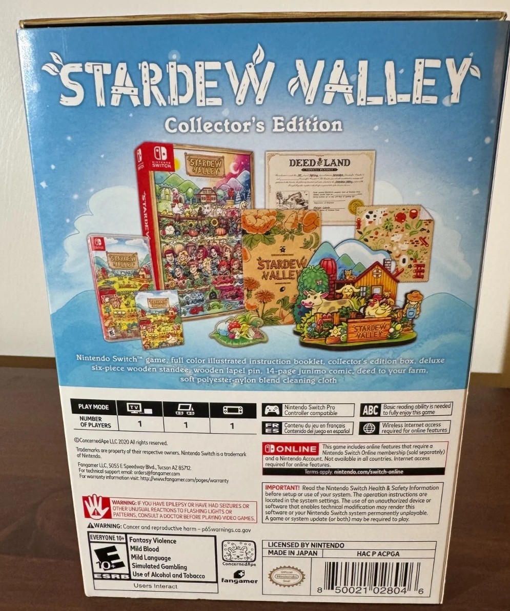 Stardew valley collector's edition Nintendo Switch Game